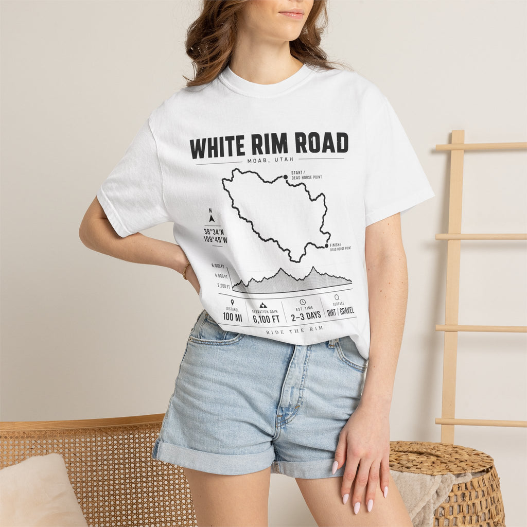 White Rim Road Route Map T-Shirt