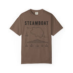 Steamboat Ski Resort Map T-Shirt — Steamboat Trail & Elevation Graphic
