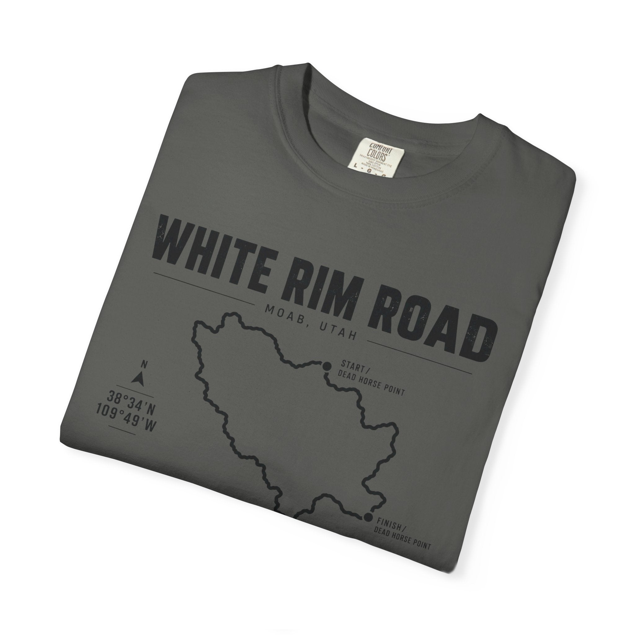 White Rim Road Route Map T-Shirt