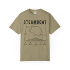 Steamboat Ski Resort Map T-Shirt — Steamboat Trail & Elevation Graphic