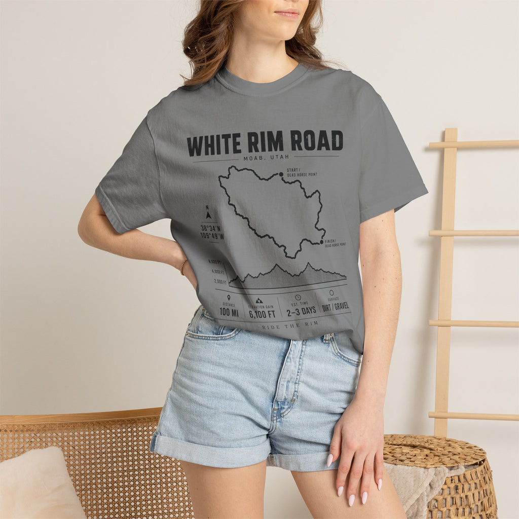 White Rim Road Route Map T-Shirt