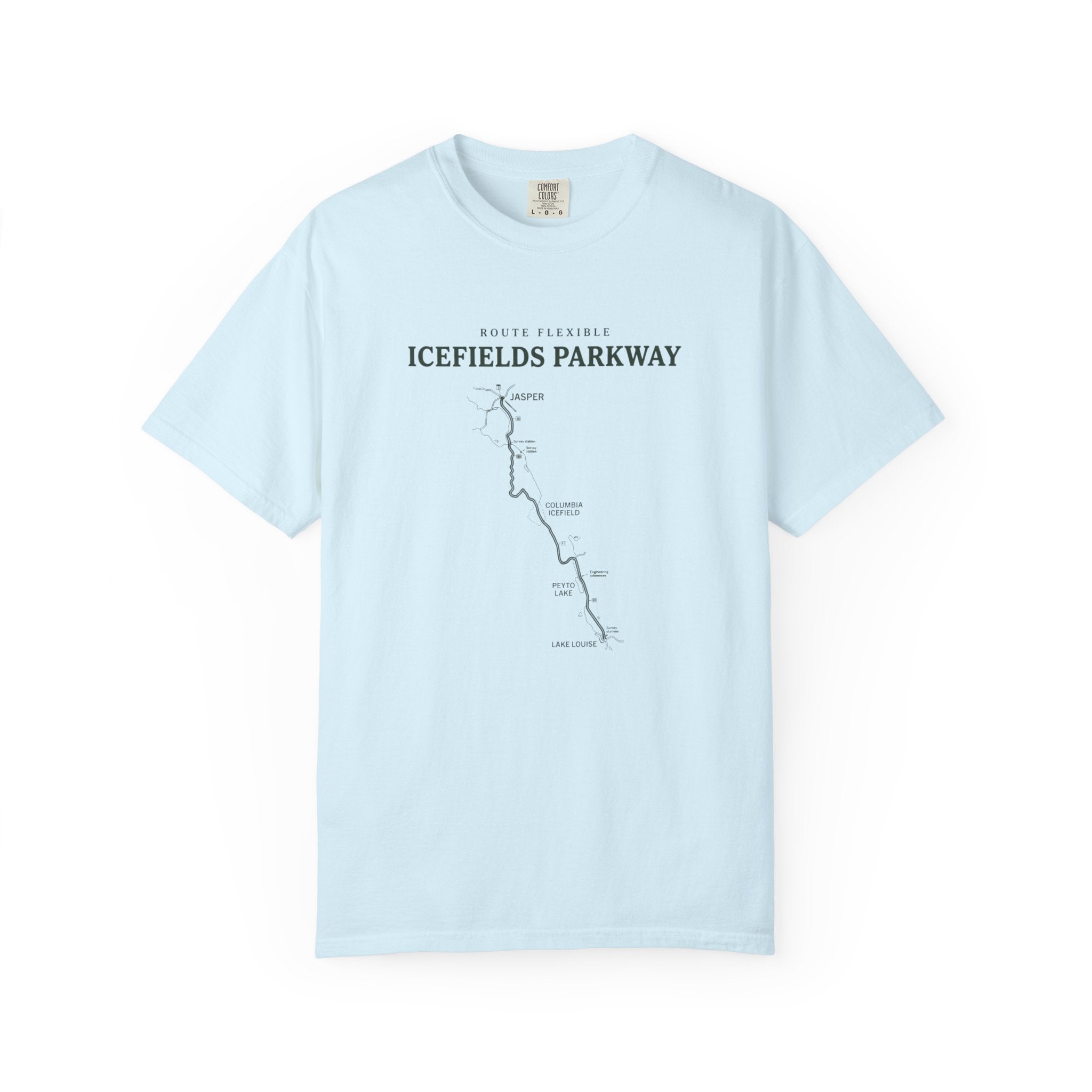 Icefields Parkway Map T-Shirt