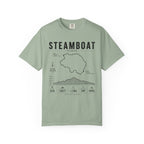 Steamboat Ski Resort Map T-Shirt — Steamboat Trail & Elevation Graphic