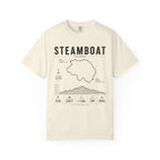 Steamboat Ski Resort Map T-Shirt — Steamboat Trail & Elevation Graphic