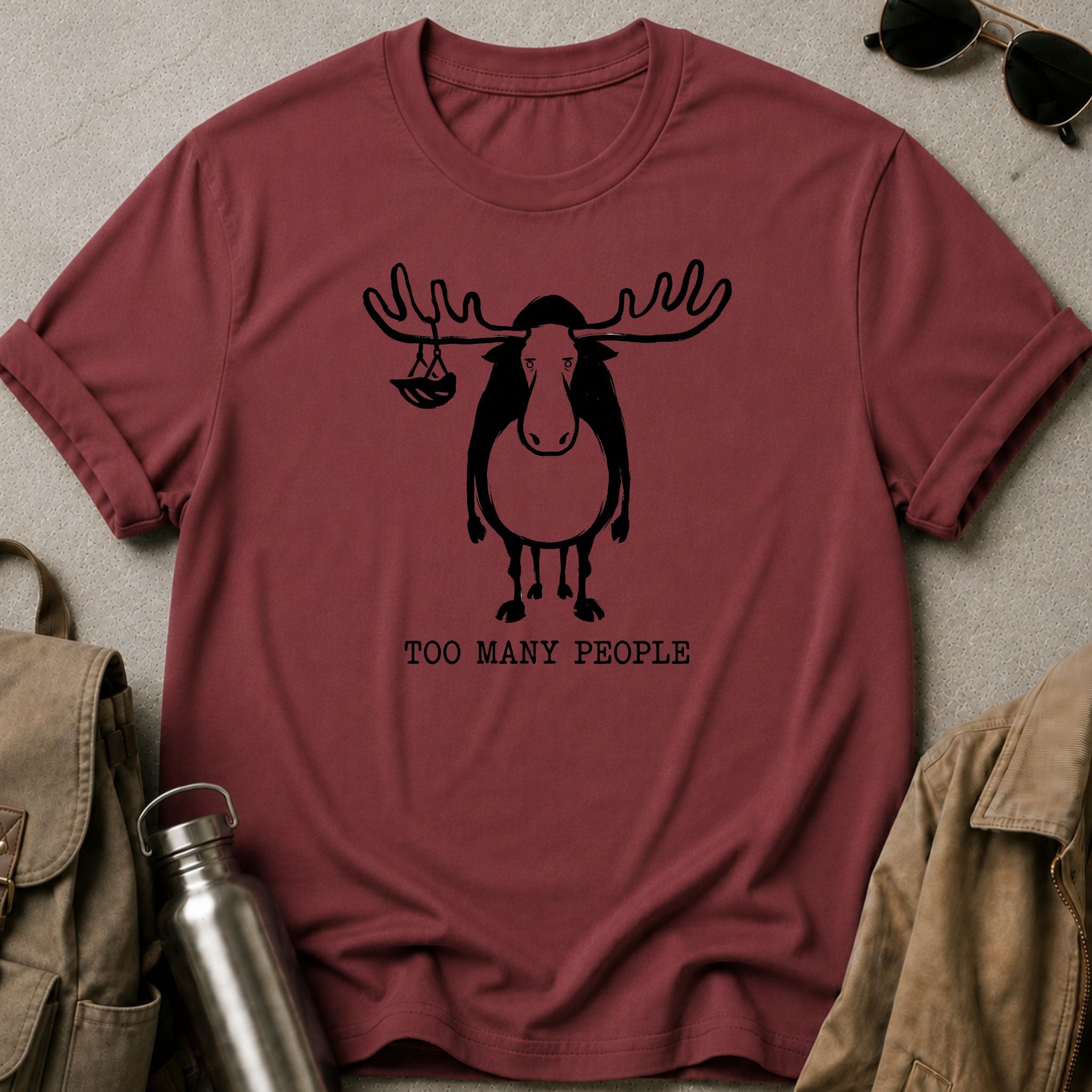 Too Many People Moose T-Shirt