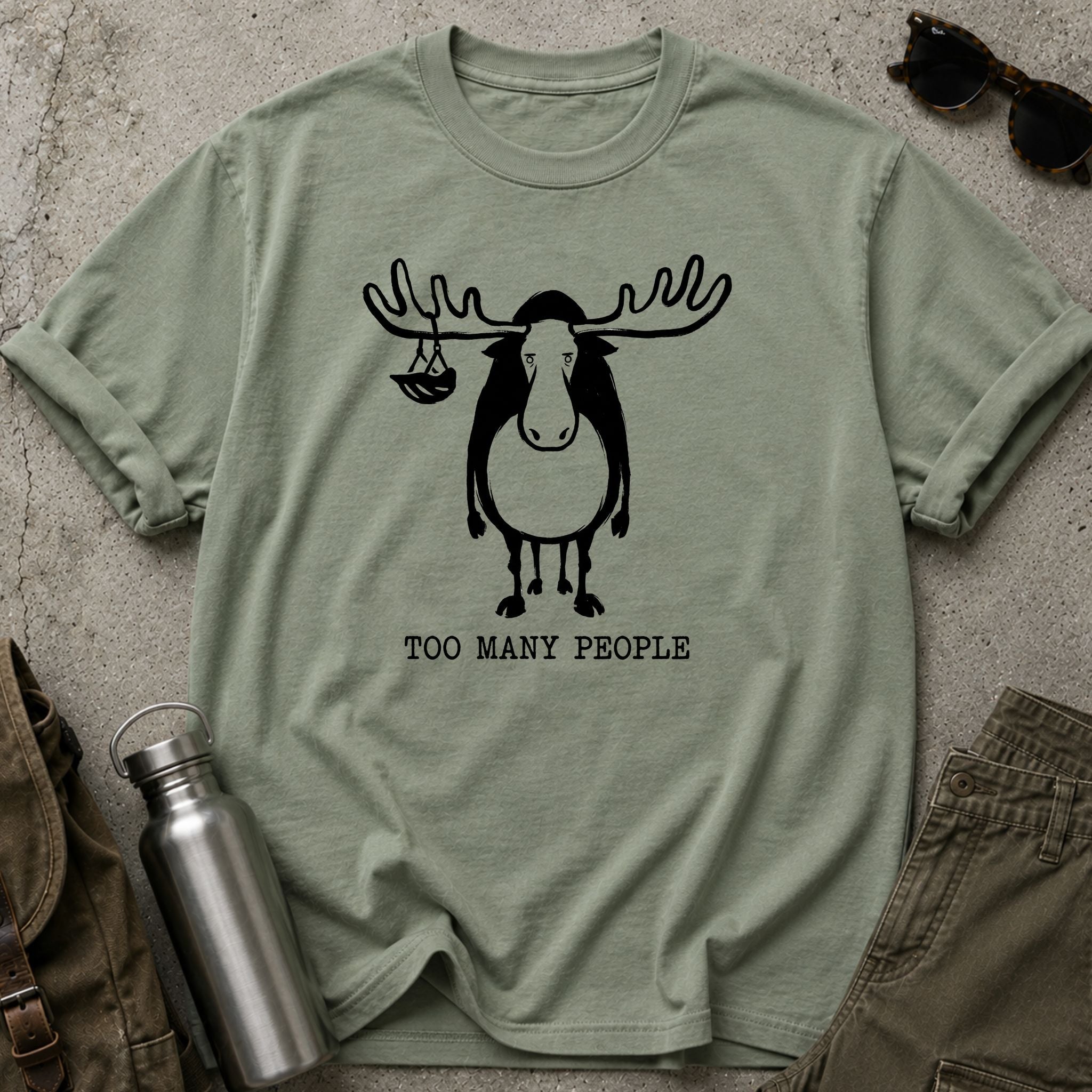 Too Many People Moose T-Shirt