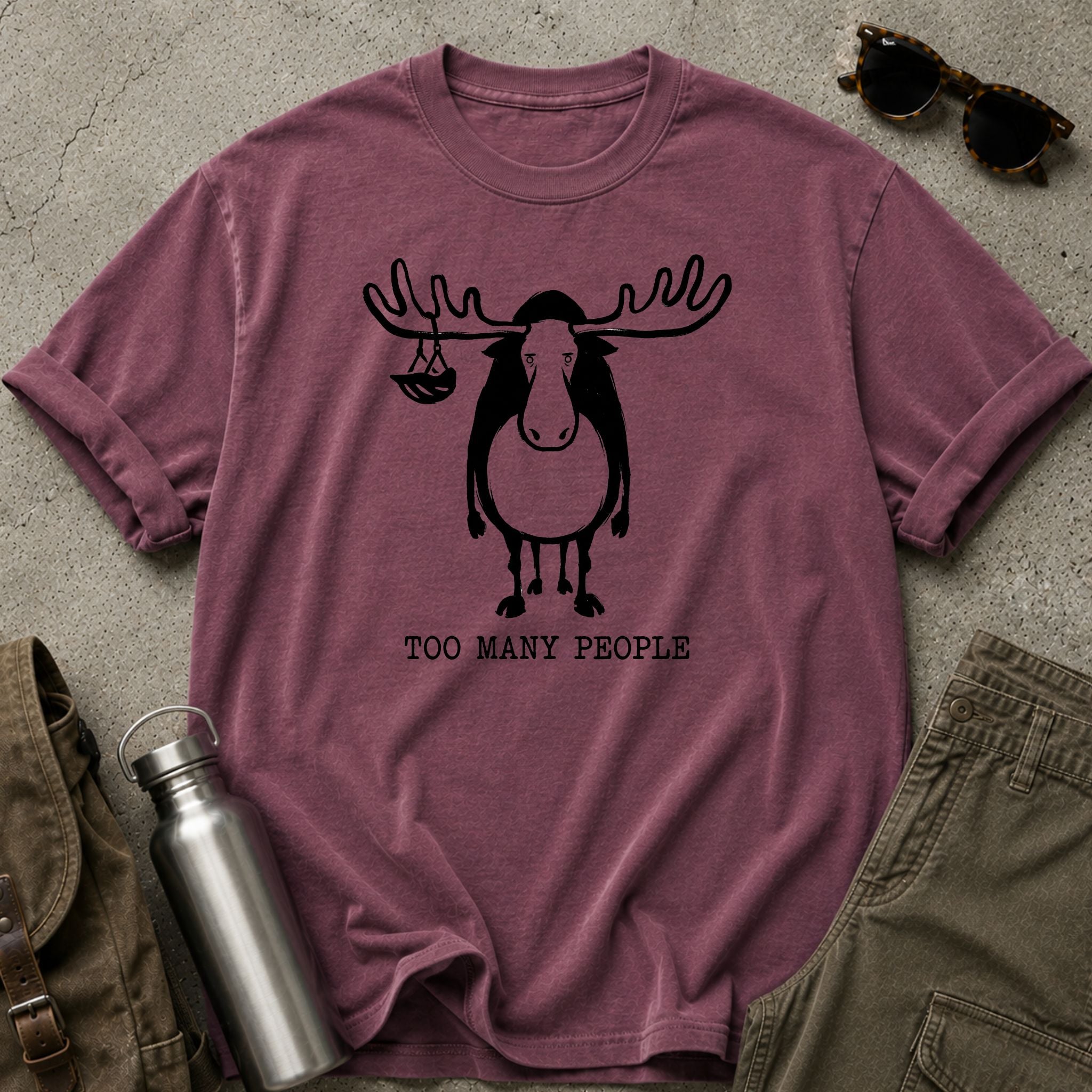 Too Many People Moose T-Shirt