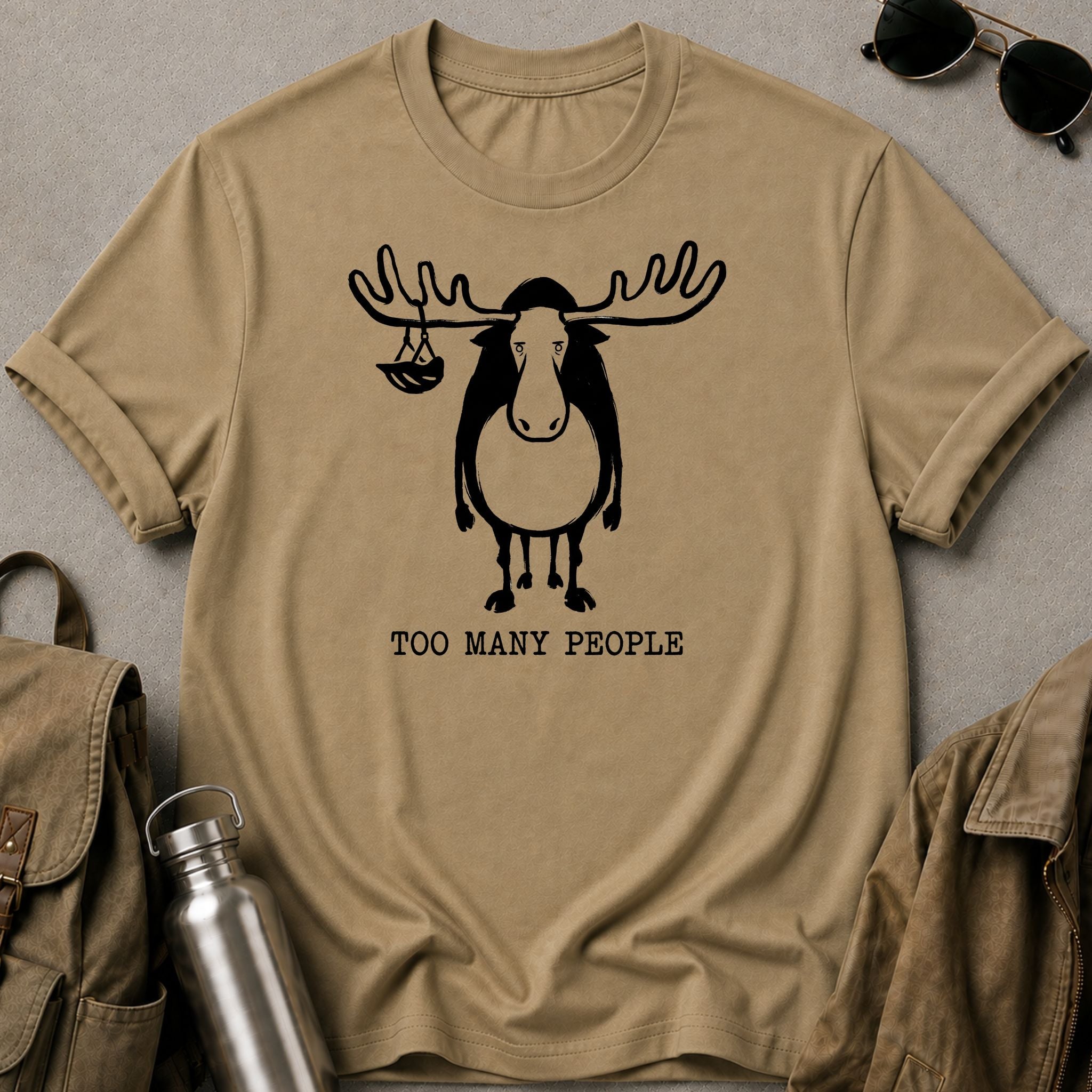 Too Many People Moose T-Shirt