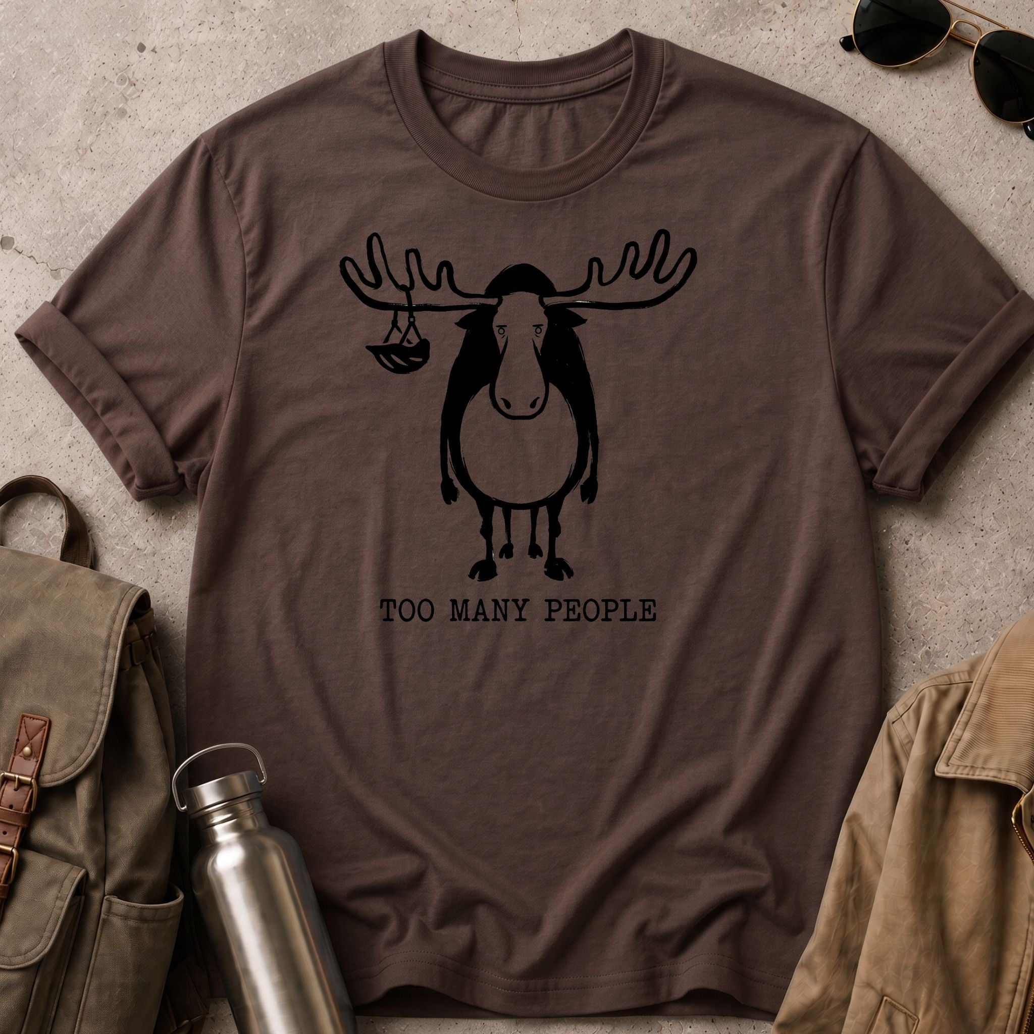 Too Many People Moose T-Shirt