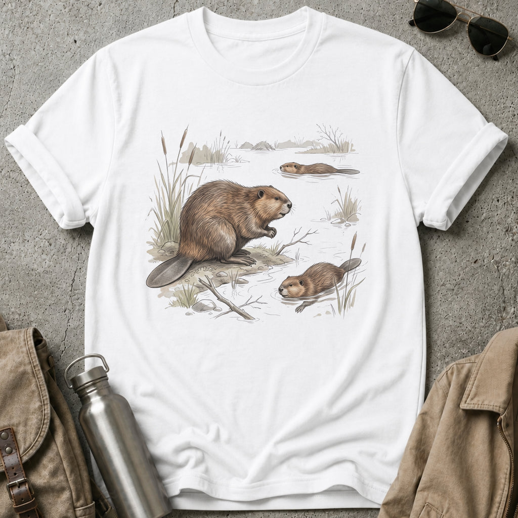Beaver Family Wildlife Tee