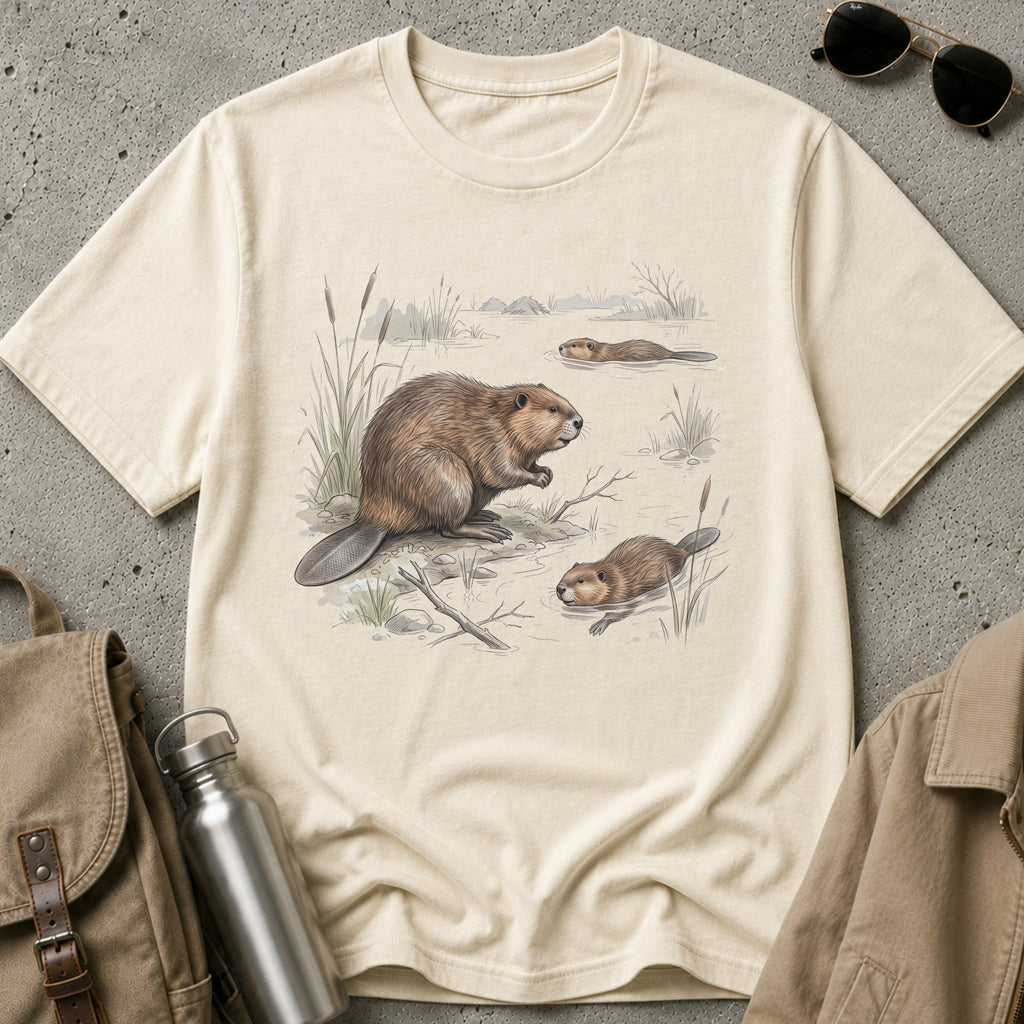 Beaver Family Wildlife Tee