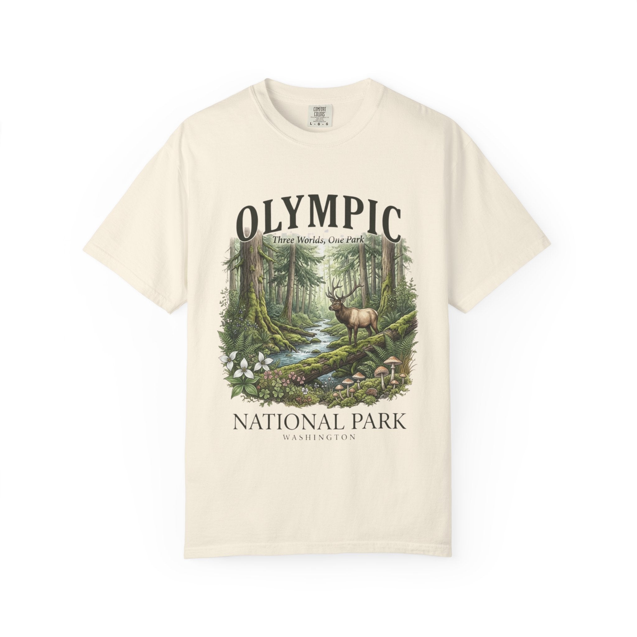 Olympic National Park T-Shirt — Vintage Forest Elk Nature Tee