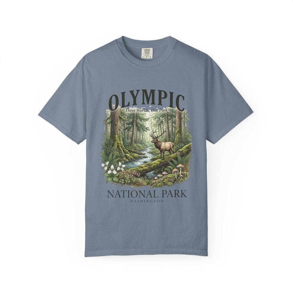 Olympic National Park T-Shirt — Vintage Forest Elk Nature Tee