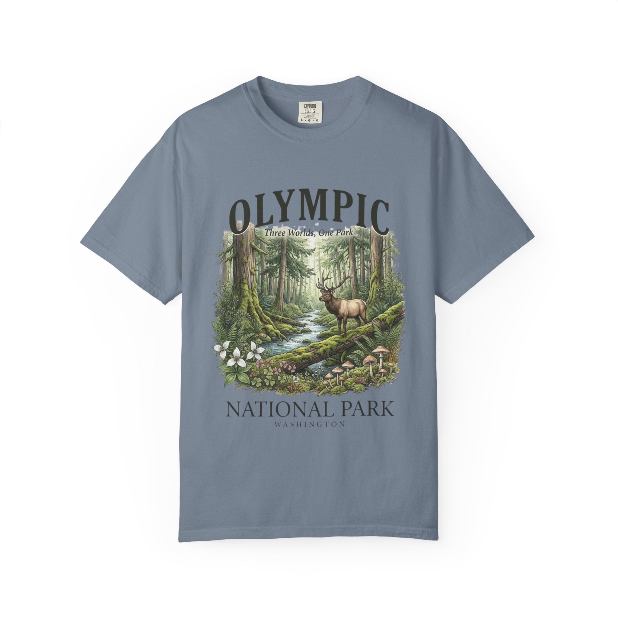 Olympic National Park T-Shirt — Vintage Forest Elk Nature Tee