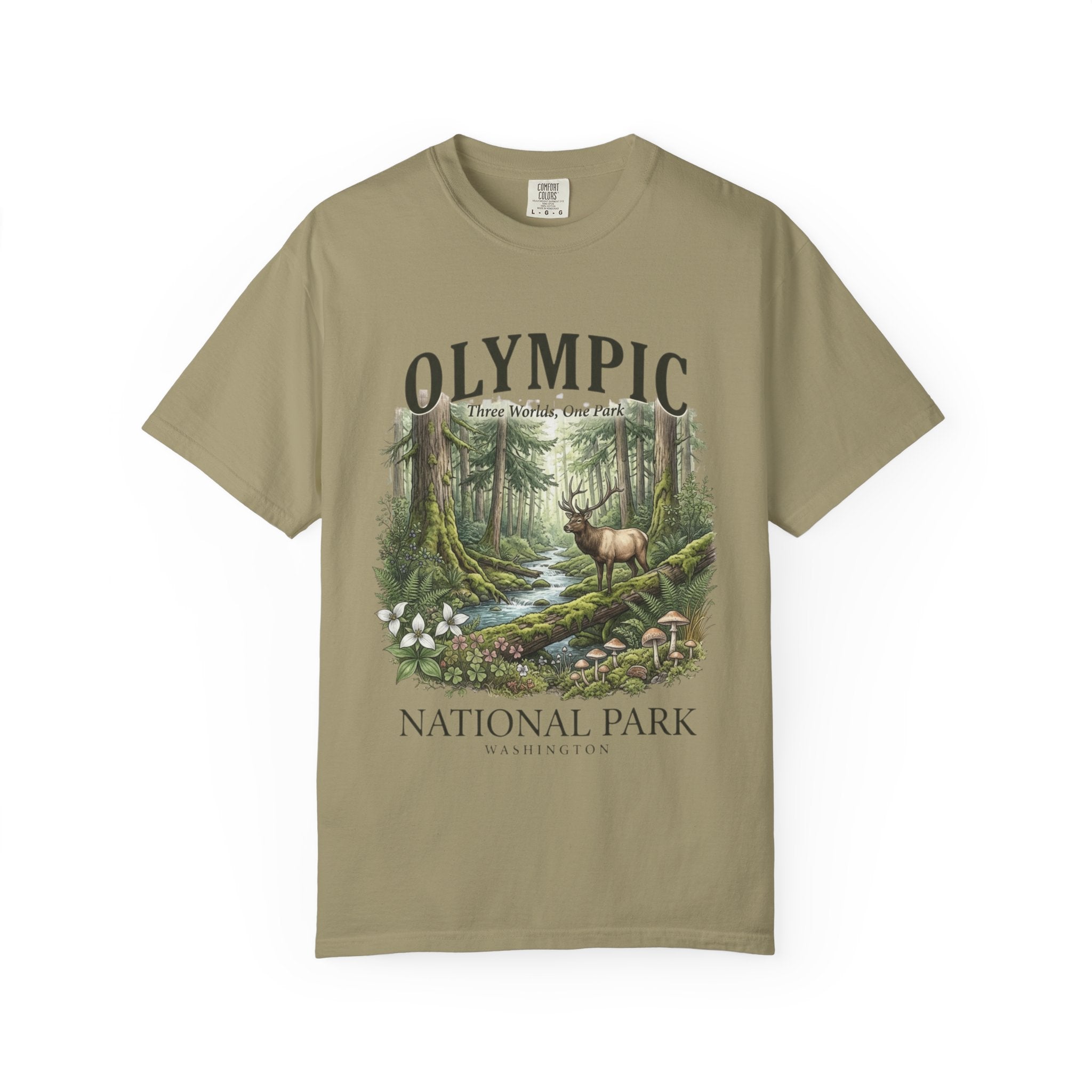 Olympic National Park T-Shirt — Vintage Forest Elk Nature Tee