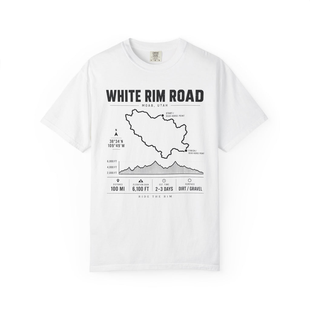White Rim Road Route Map T-Shirt