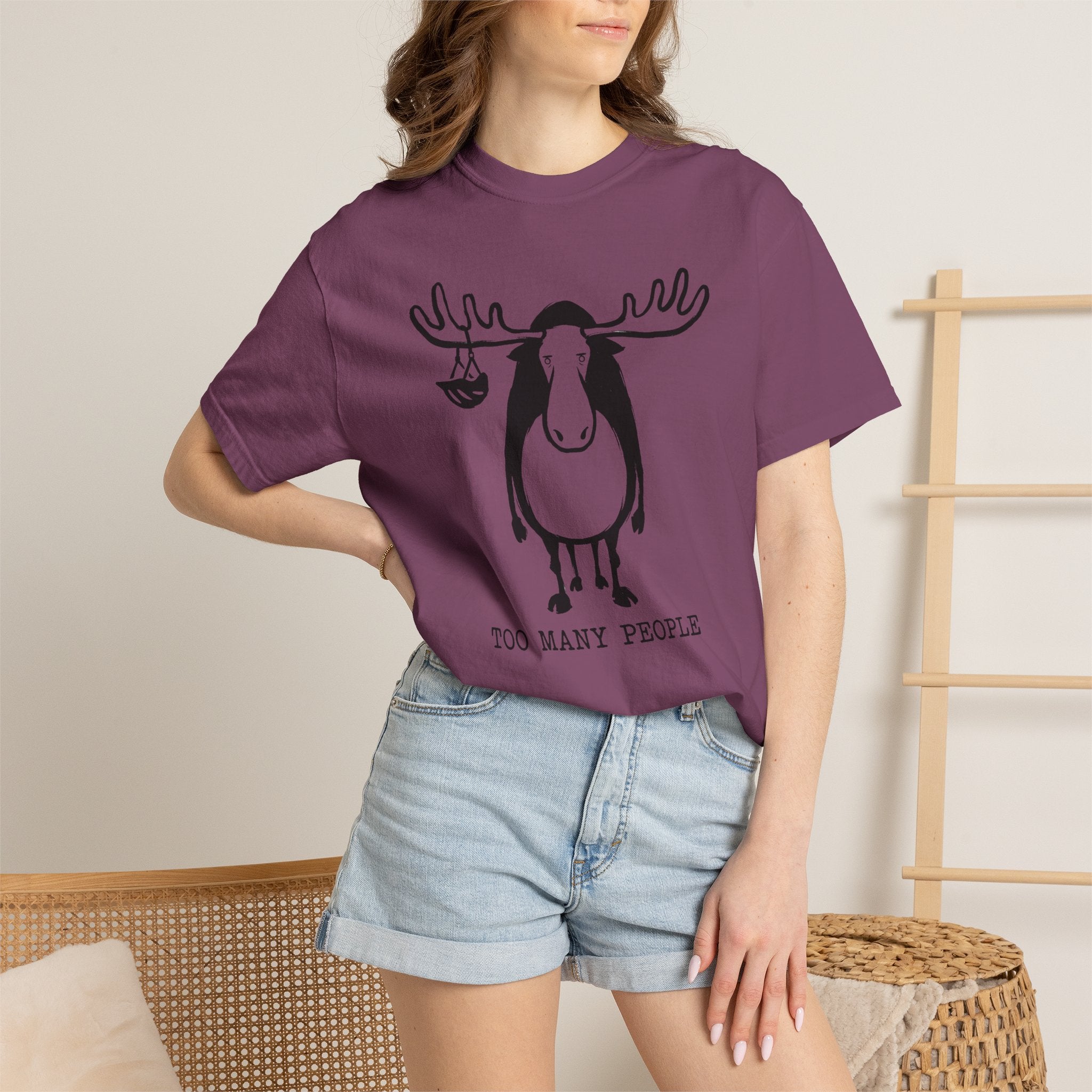 Too Many People Moose T-Shirt