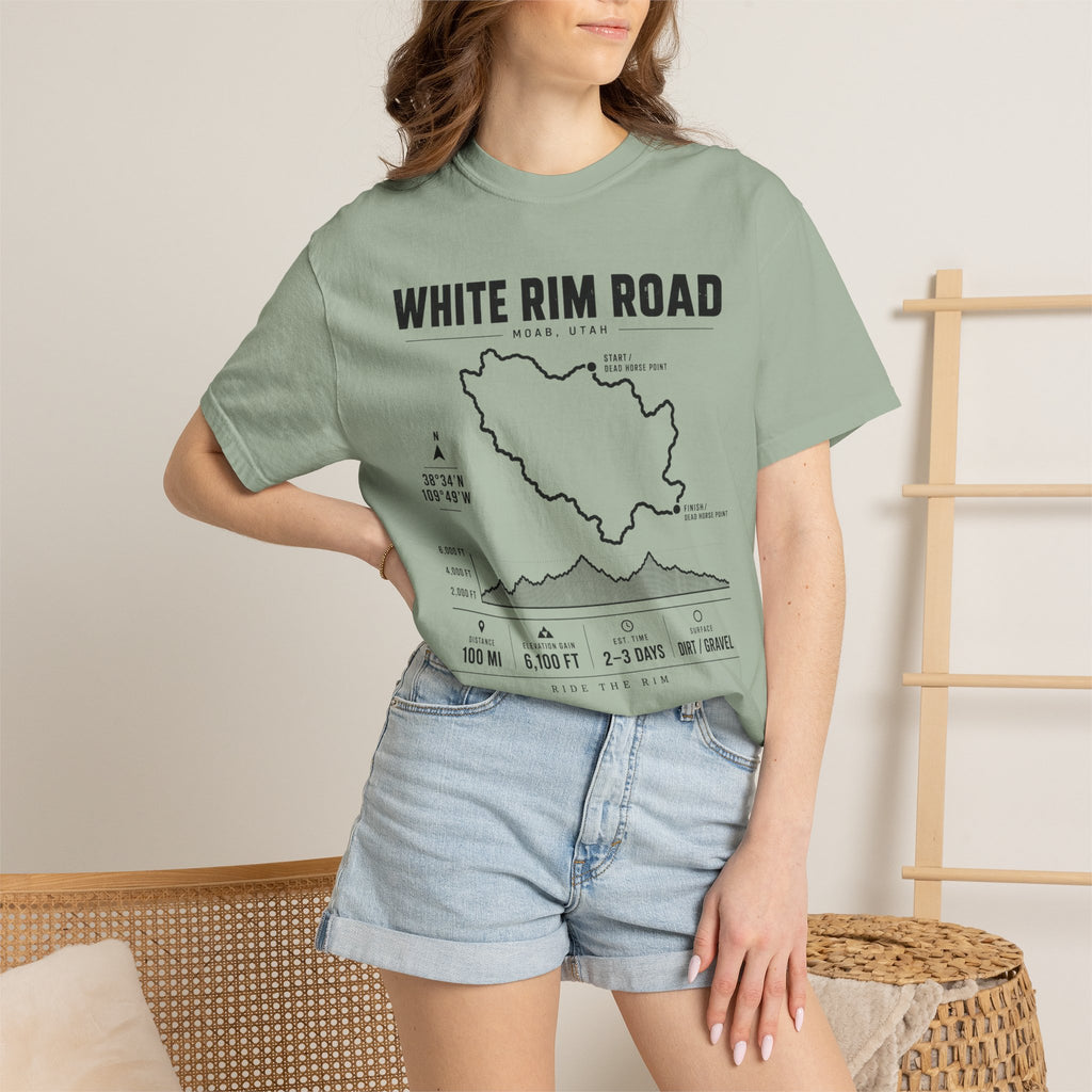 White Rim Road Route Map T-Shirt