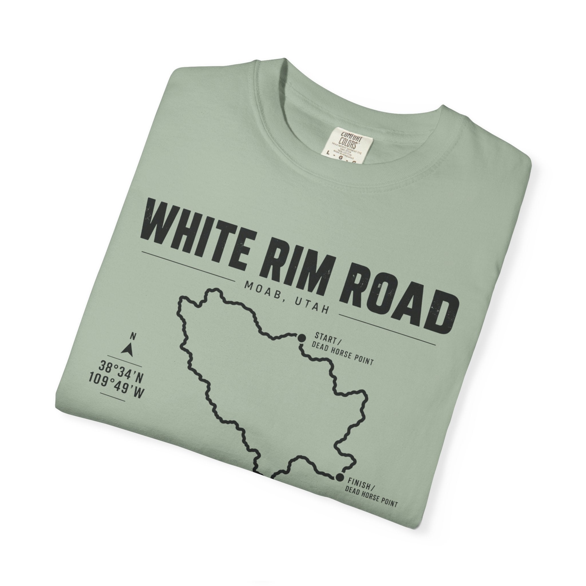 White Rim Road Route Map T-Shirt