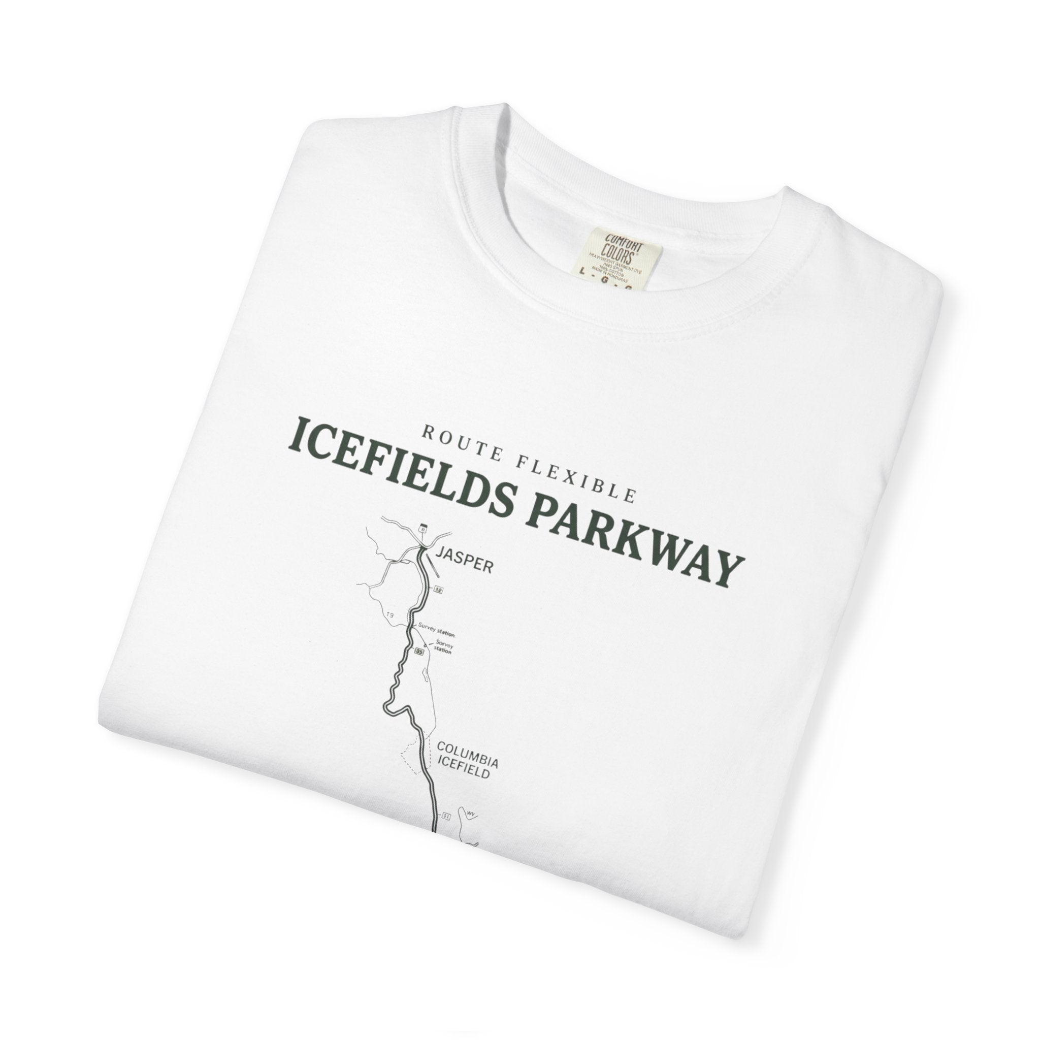 Icefields Parkway Map T-Shirt