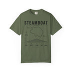 Steamboat Ski Resort Map T-Shirt — Steamboat Trail & Elevation Graphic