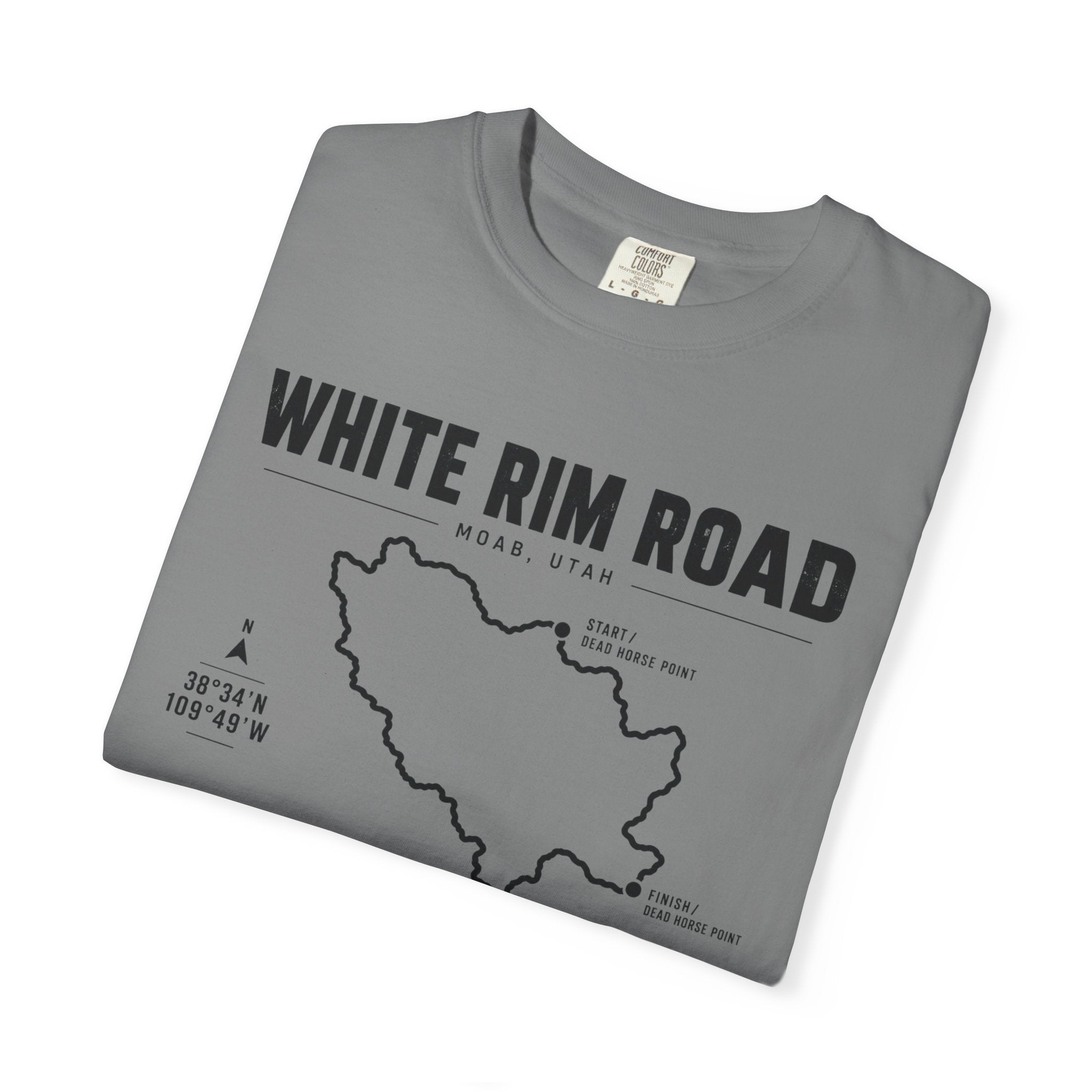White Rim Road Route Map T-Shirt