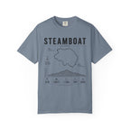 Steamboat Ski Resort Map T-Shirt — Steamboat Trail & Elevation Graphic