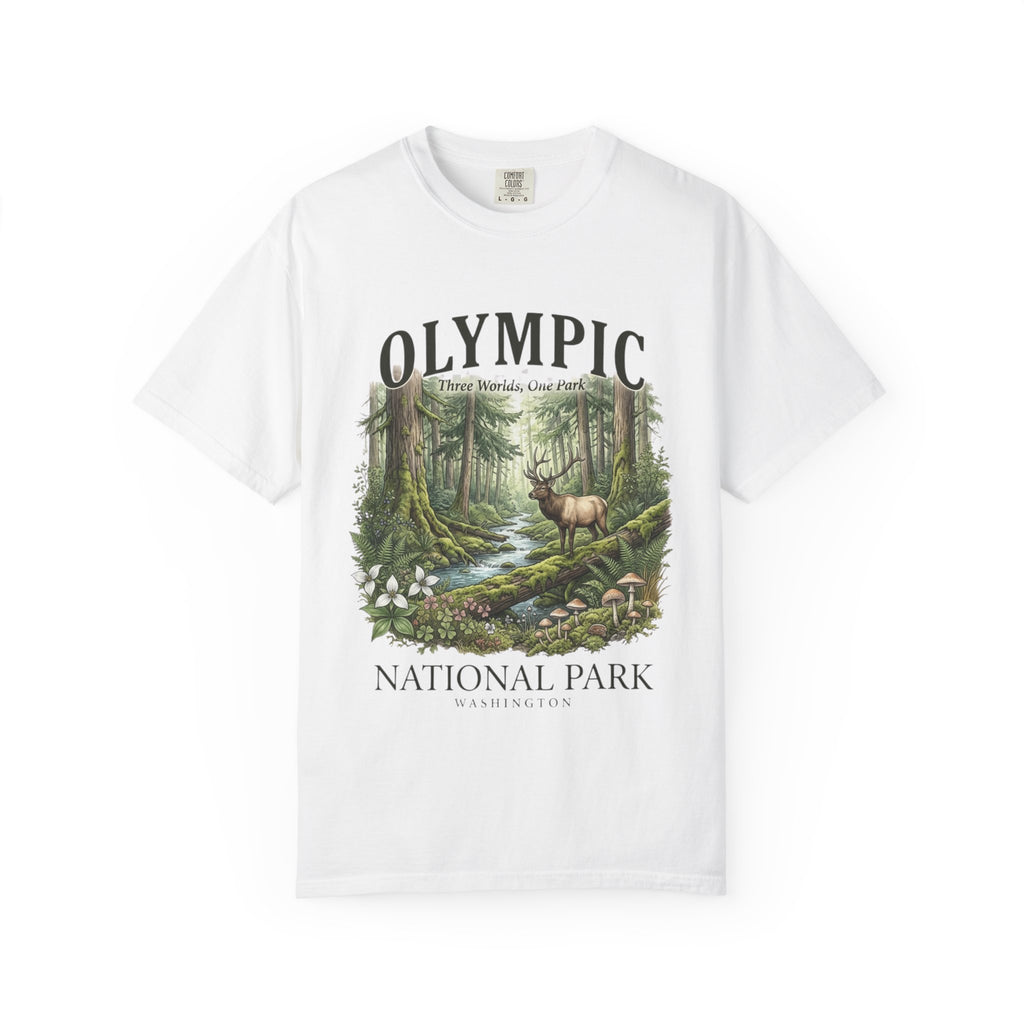 Olympic National Park T-Shirt — Vintage Forest Elk Nature Tee