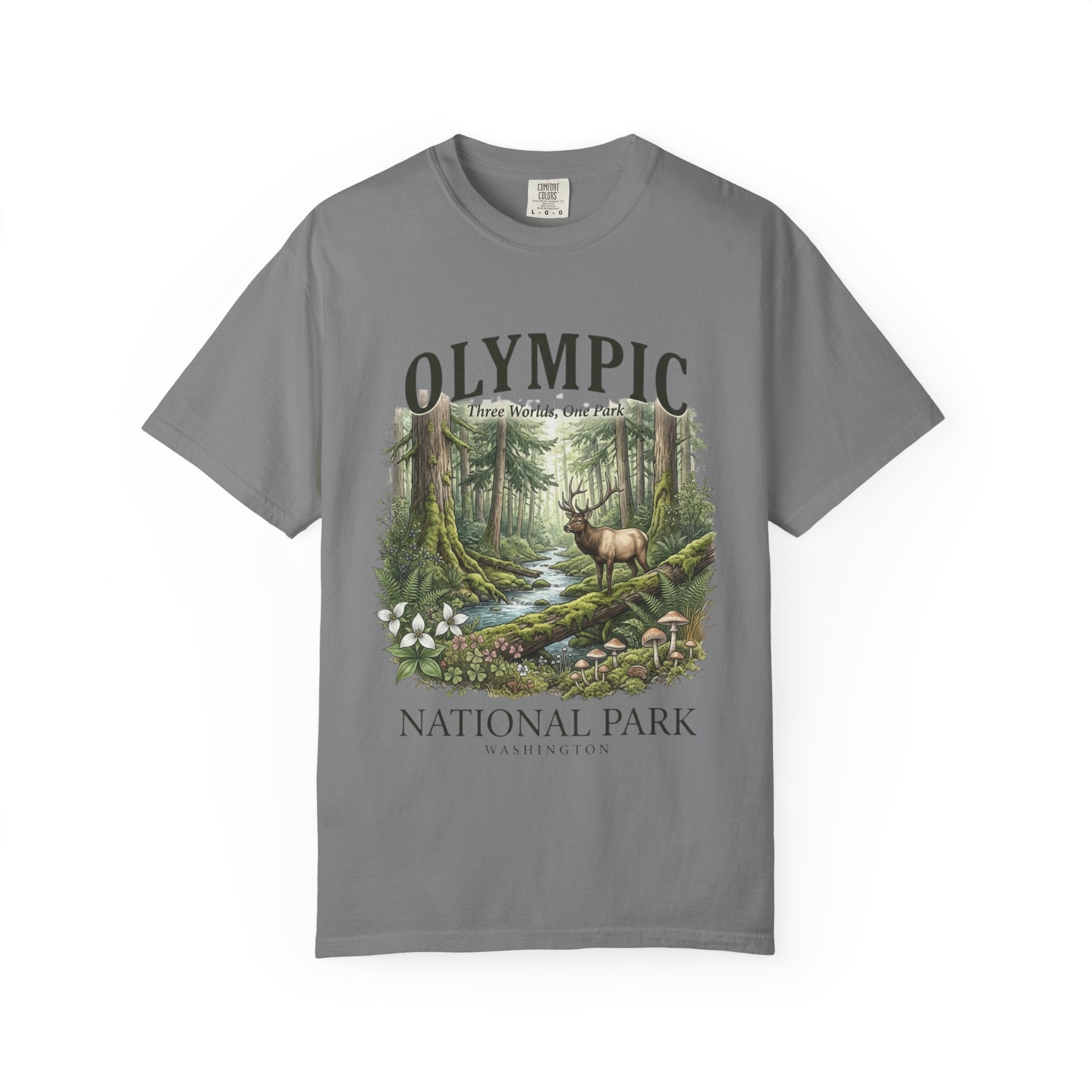 Olympic National Park T-Shirt — Vintage Forest Elk Nature Tee