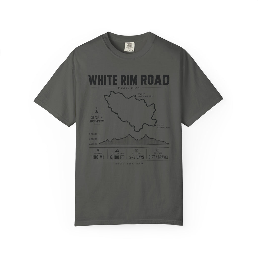 White Rim Road Route Map T-Shirt