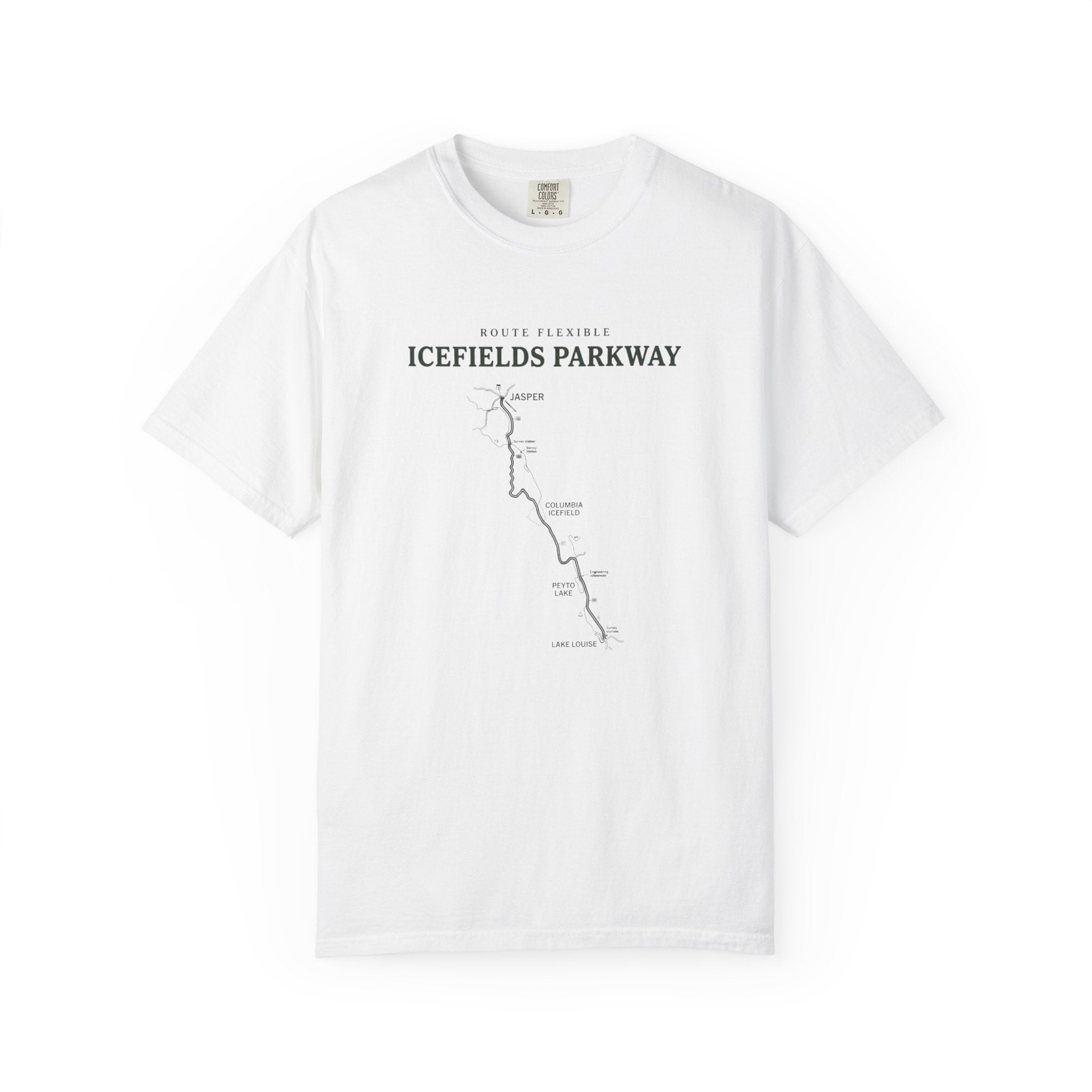 Icefields Parkway Map T-Shirt
