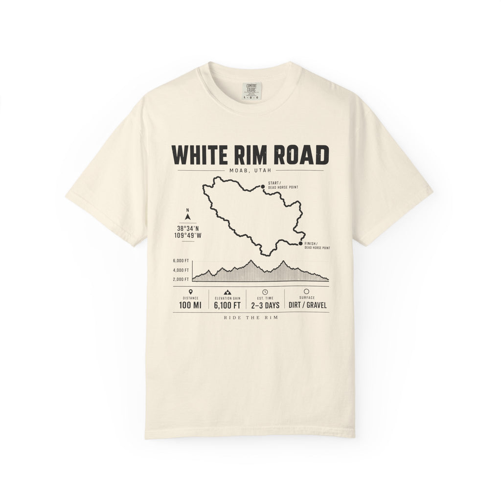 White Rim Road Route Map T-Shirt