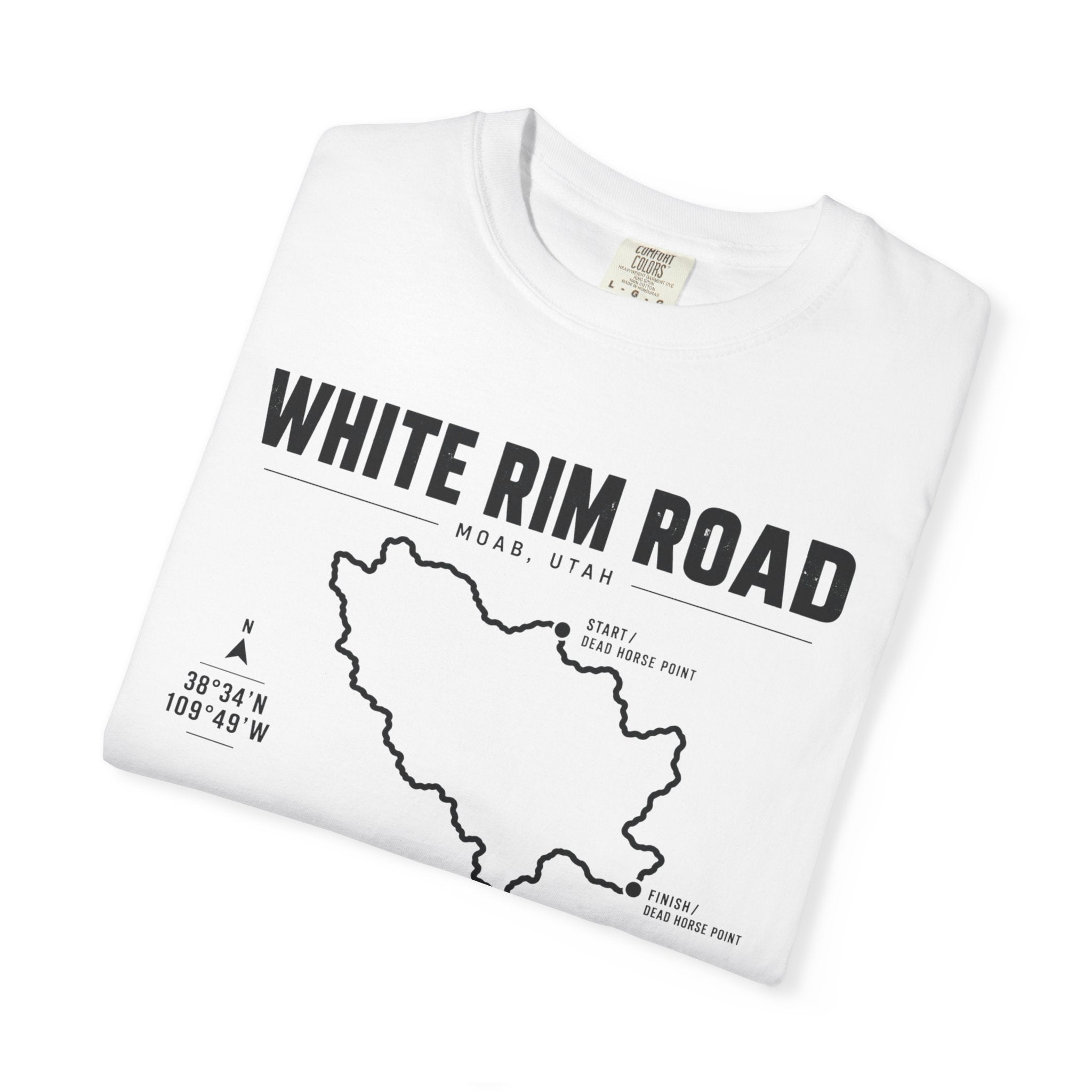 White Rim Road Route Map T-Shirt