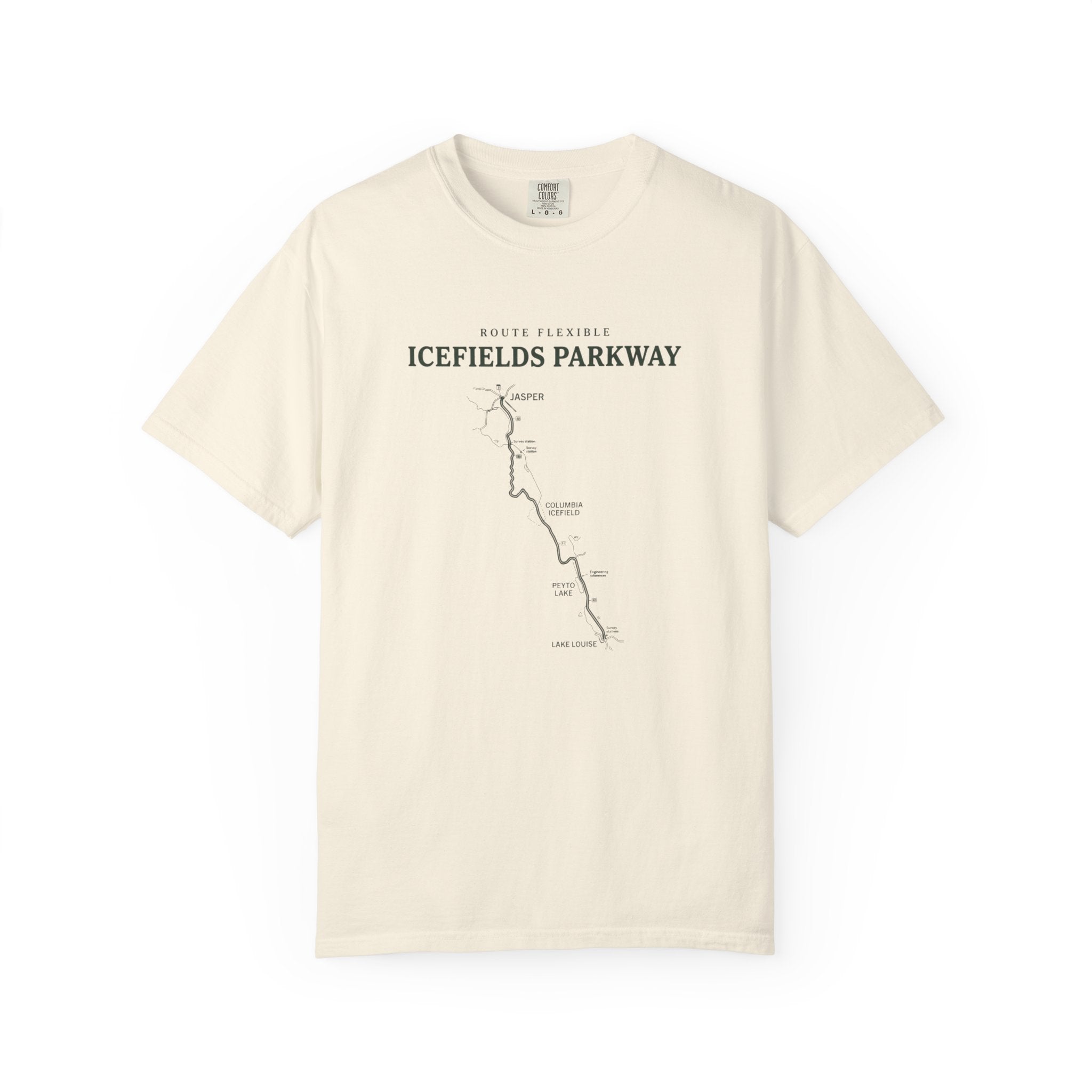 Icefields Parkway Map T-Shirt