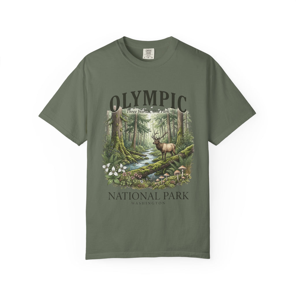 Olympic National Park T-Shirt — Vintage Forest Elk Nature Tee